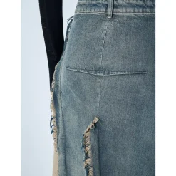 DAMES Rick Owens Rokken^Denim Maxi Rok met Beschadigingen