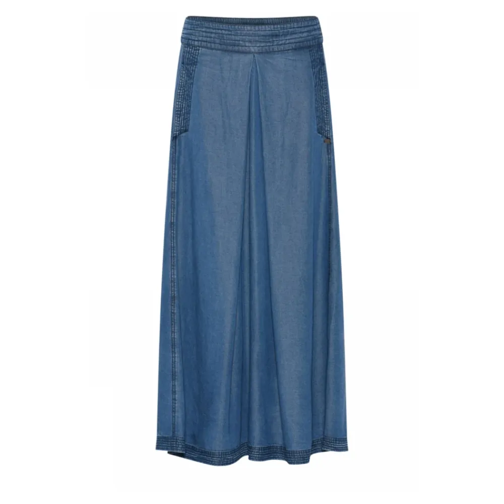 DAMES Gustav Denim Midi Rok WashedBlue