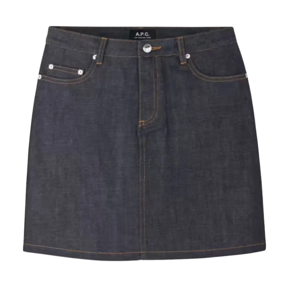 DAMES A.P.C. Denim Mini Rok met Indigo Bies