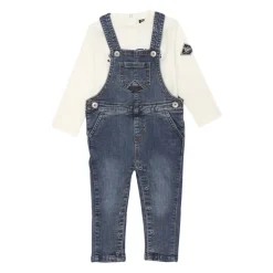 Roy Roger's Denim Overall Set met Off White T-shirt