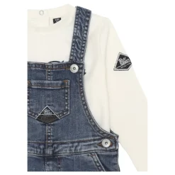 Roy Roger's Denim Overall Set met Off White T-shirt