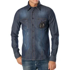 Heren Philipp Plein Denim Overhemd - Fitted
