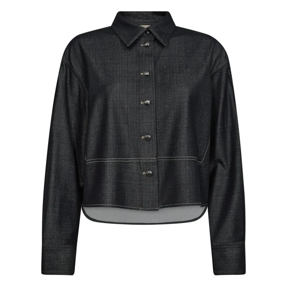 DAMES MOS MOSH Blouses^Denim overhemd met cropped silhouet