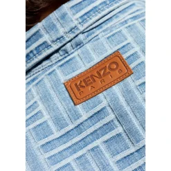 Heren Kenzo Overhemden^Denim overhemd met korte mouwen