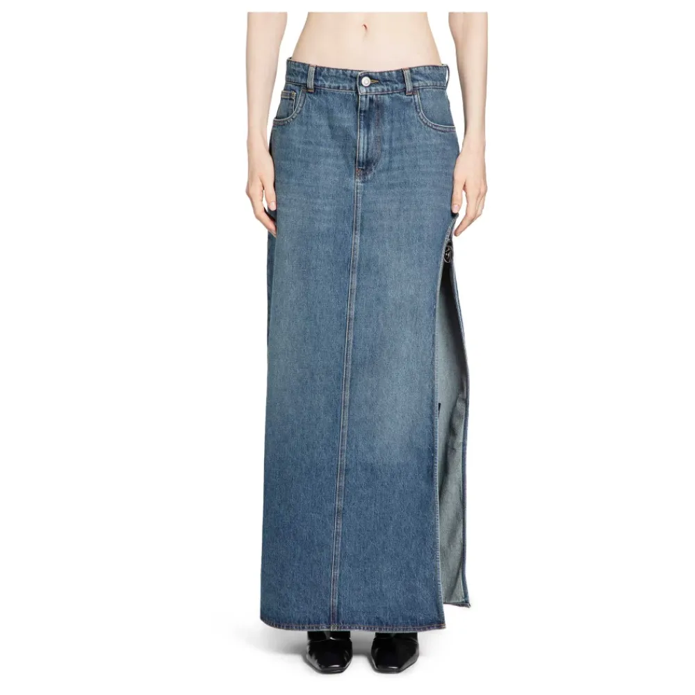 DAMES Coperni Rokken^Denim Rok met Garter Belt