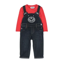 Moschino Jumpsuits^Denim Salopette en T-shirt met lange mouwen set