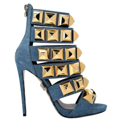DAMES Philipp Plein Sandalen^Denim Sandalen Hoge Hakken Studs