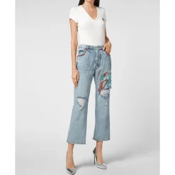 DAMES Philipp Plein Denim Trousers Loose Fit