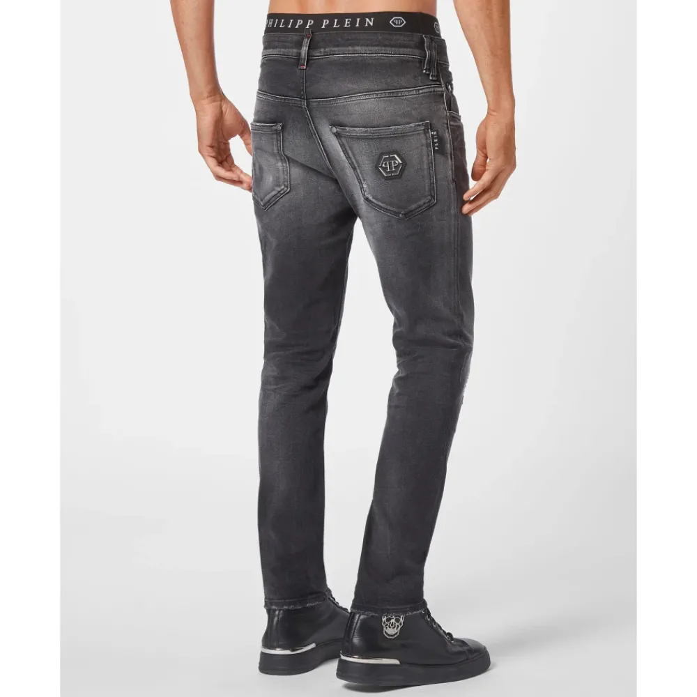 Heren Philipp Plein Jeans^Denim Trousers Skinny Fit Hexagon