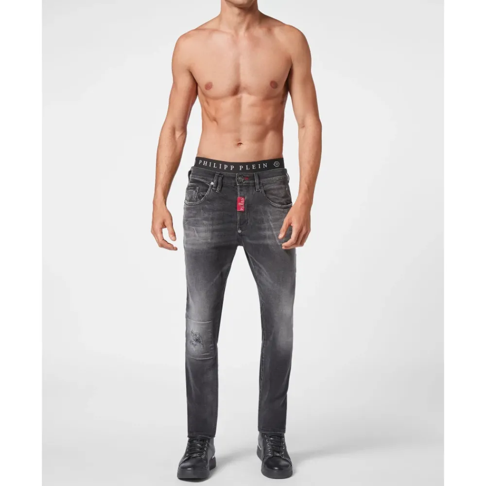 Heren Philipp Plein Jeans^Denim Trousers Skinny Fit Hexagon