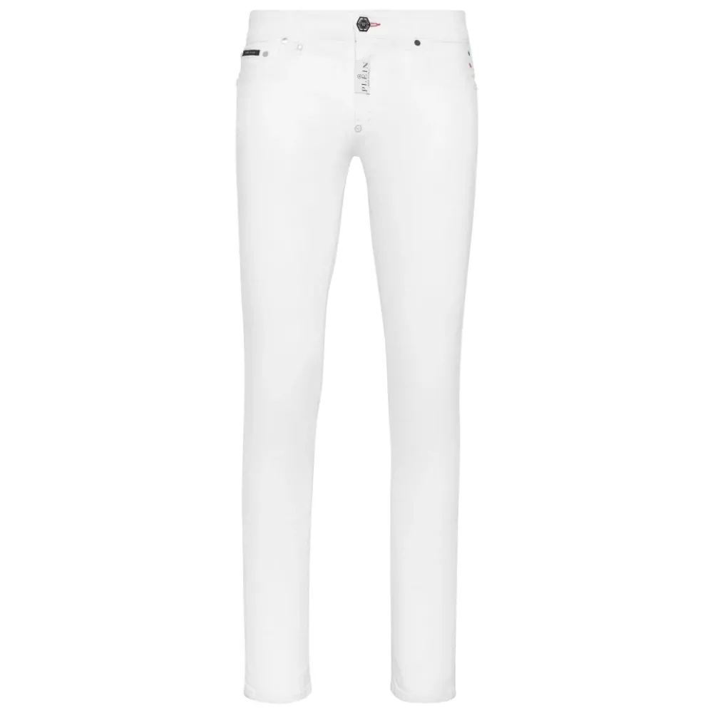 Heren Philipp Plein Denim Trousers Super Fit Hexagon