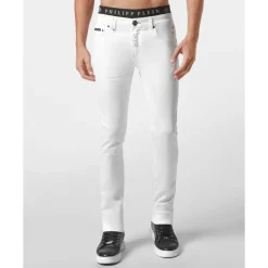 Heren Philipp Plein Denim Trousers Super Fit Hexagon