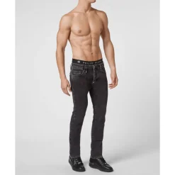 Heren Philipp Plein Denim Trousers Super Straight Cut Iconic