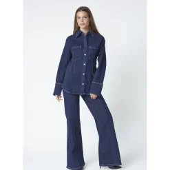 DAMES Co'Couture Jeans^Donkere Wijde Jeans Broek