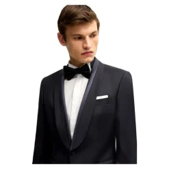 Heren Hugo Kostuums^Donkere Zijde Afgezette Wollen Smoking