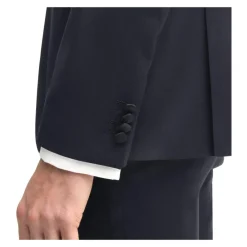 Heren Hugo Kostuums^Donkere Zijde Afgezette Wollen Smoking