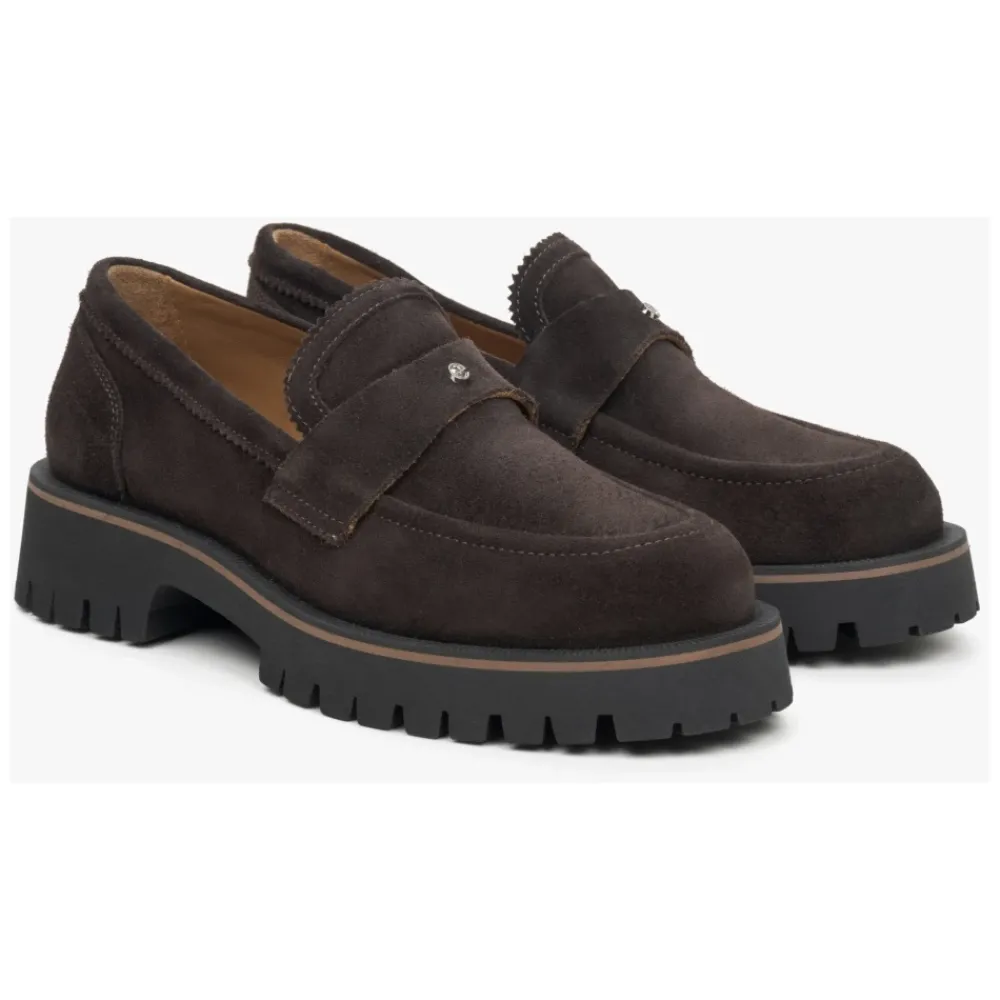 DAMES Estro Loafers^Donkere Chunky Platform Loafers