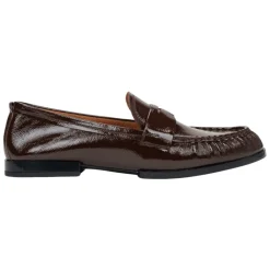 DAMES Estro Donkere loafers voor dames gemaakt van patent echt leer