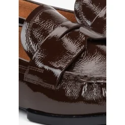 DAMES Estro Donkere loafers voor dames gemaakt van patent echt leer