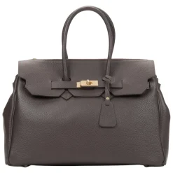 DAMES Estro Handtassen^Donkere Satchel Handtas voor Vrouwen gemaakt van Premium Italiaans Echt Leer