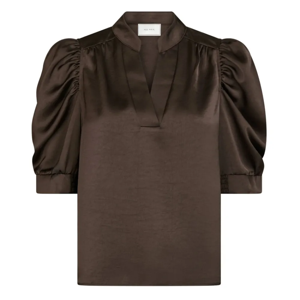 DAMES Neo Noir Blouses^Donkere Sateen Jurk