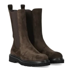 DAMES Guglielmo Rotta Chelseaboots^Donkere Suède Chelsea Enkellaars