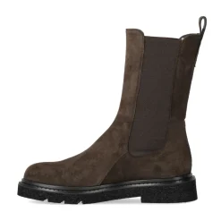 DAMES Guglielmo Rotta Chelseaboots^Donkere Suède Chelsea Enkellaars