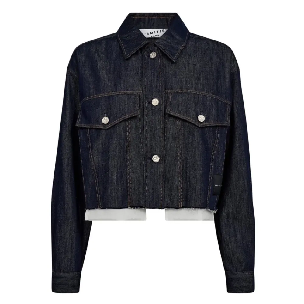 DAMES Haute L'Amitié Donkere Denim Cargo Crop Shirt
