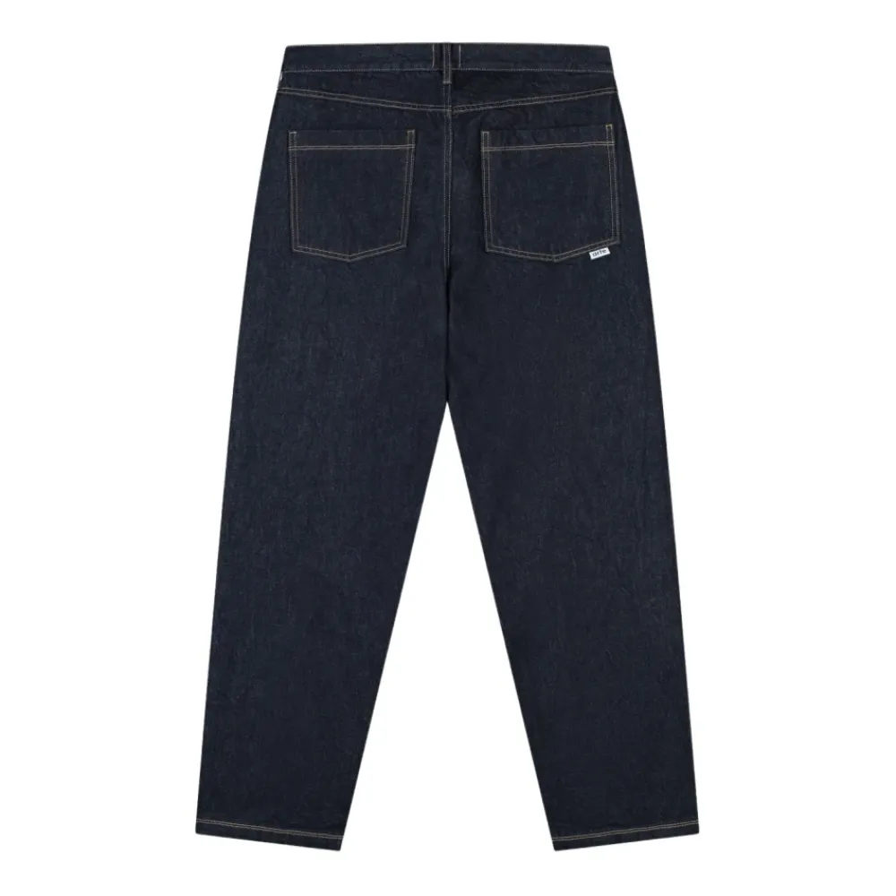Heren Arte Antwerp Donkere Ruwe Denim Straight-Cut Jeans