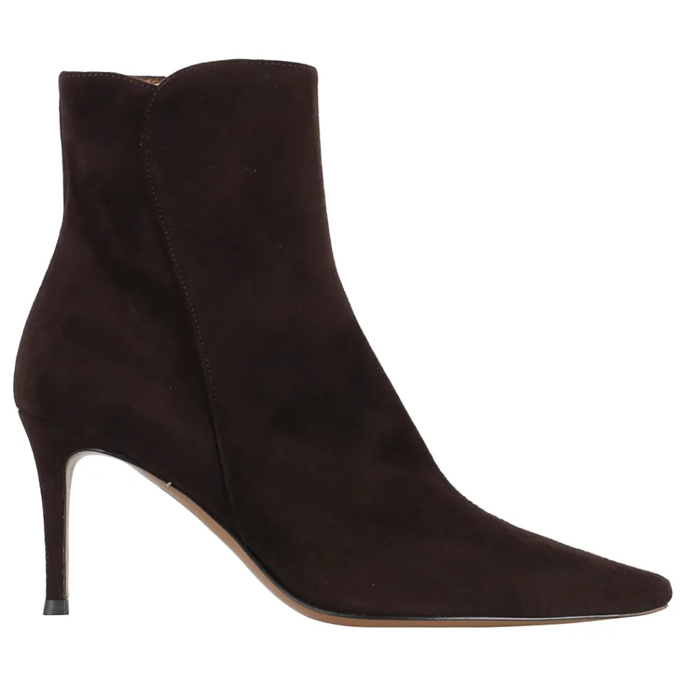 DAMES Roberto Festa Donkere suède enkellaars met puntige neus