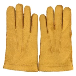 Heren Restelli Guanti Handschoenen^Donkergele Cashmere Gevoerde Handschoenen