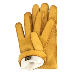 Heren Restelli Guanti Handschoenen^Donkergele Cashmere Gevoerde Handschoenen