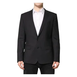 Heren Dolce & Gabbana Donkergrijze Slim Fit Blazer