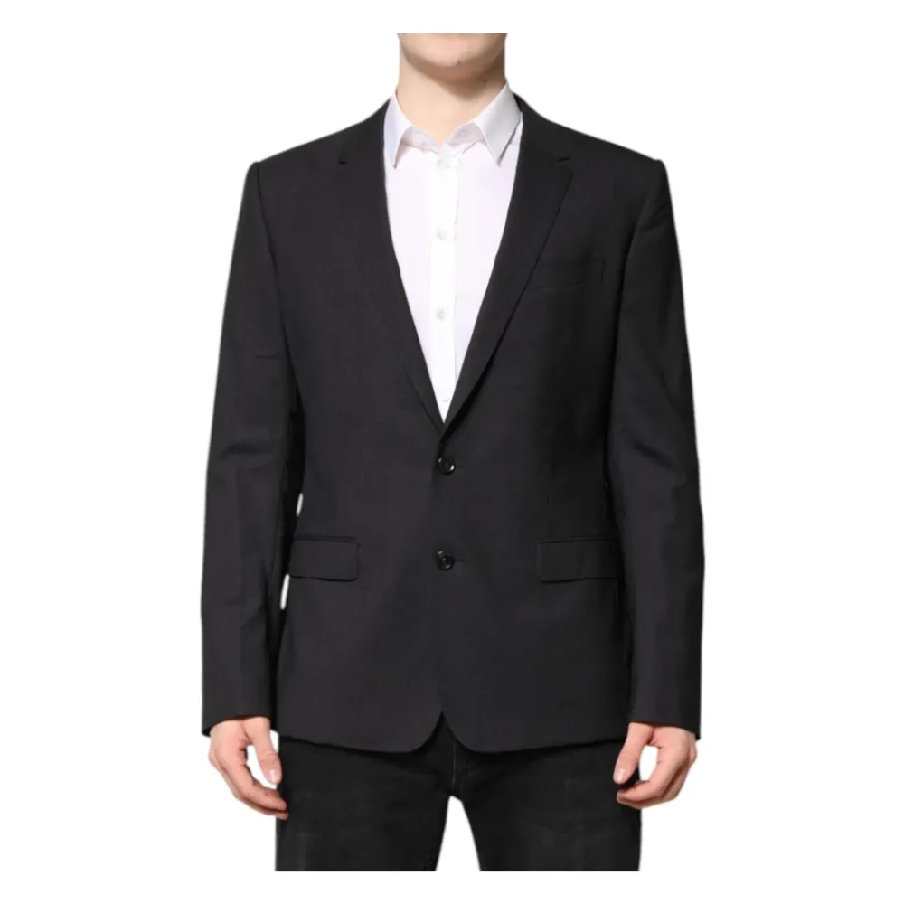 Heren Dolce & Gabbana Donkergrijze Slim Fit Blazer