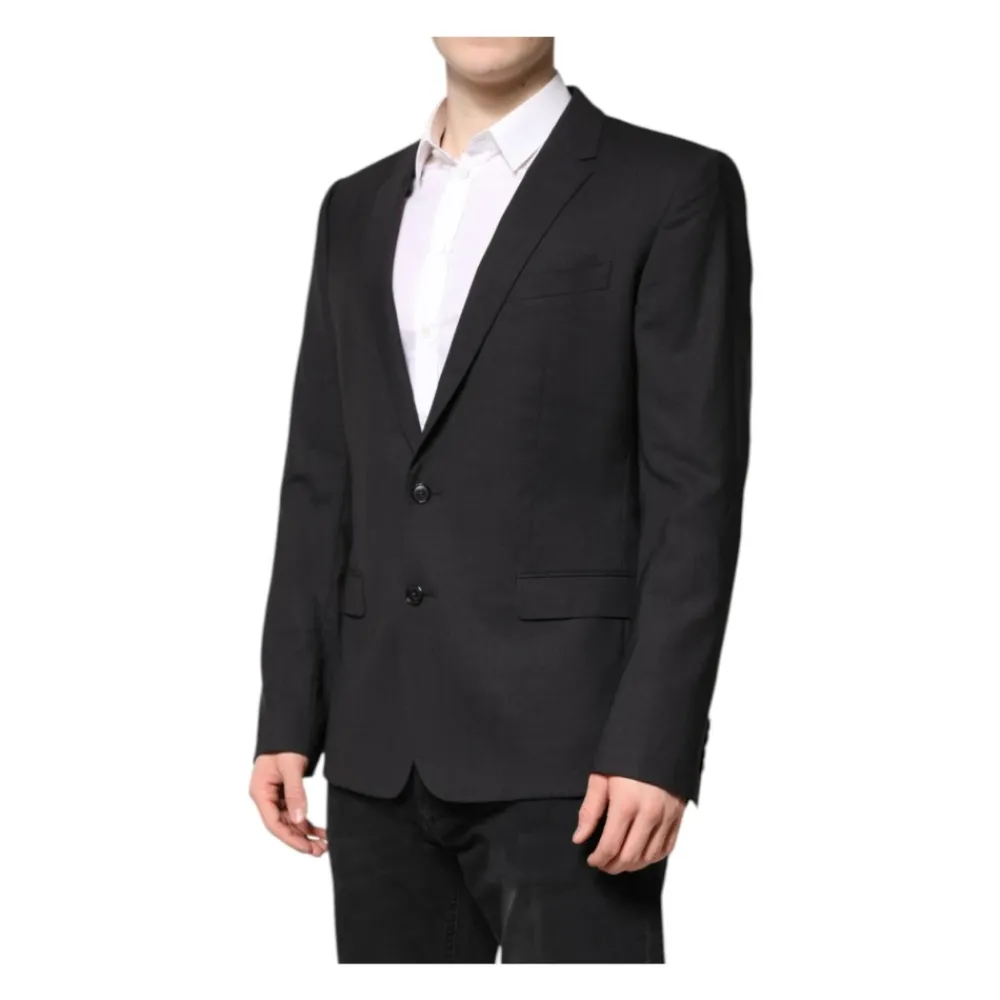 Heren Dolce & Gabbana Donkergrijze Slim Fit Blazer