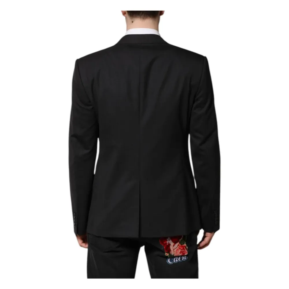 Heren Dolce & Gabbana Donkergrijze Slim Fit Blazer