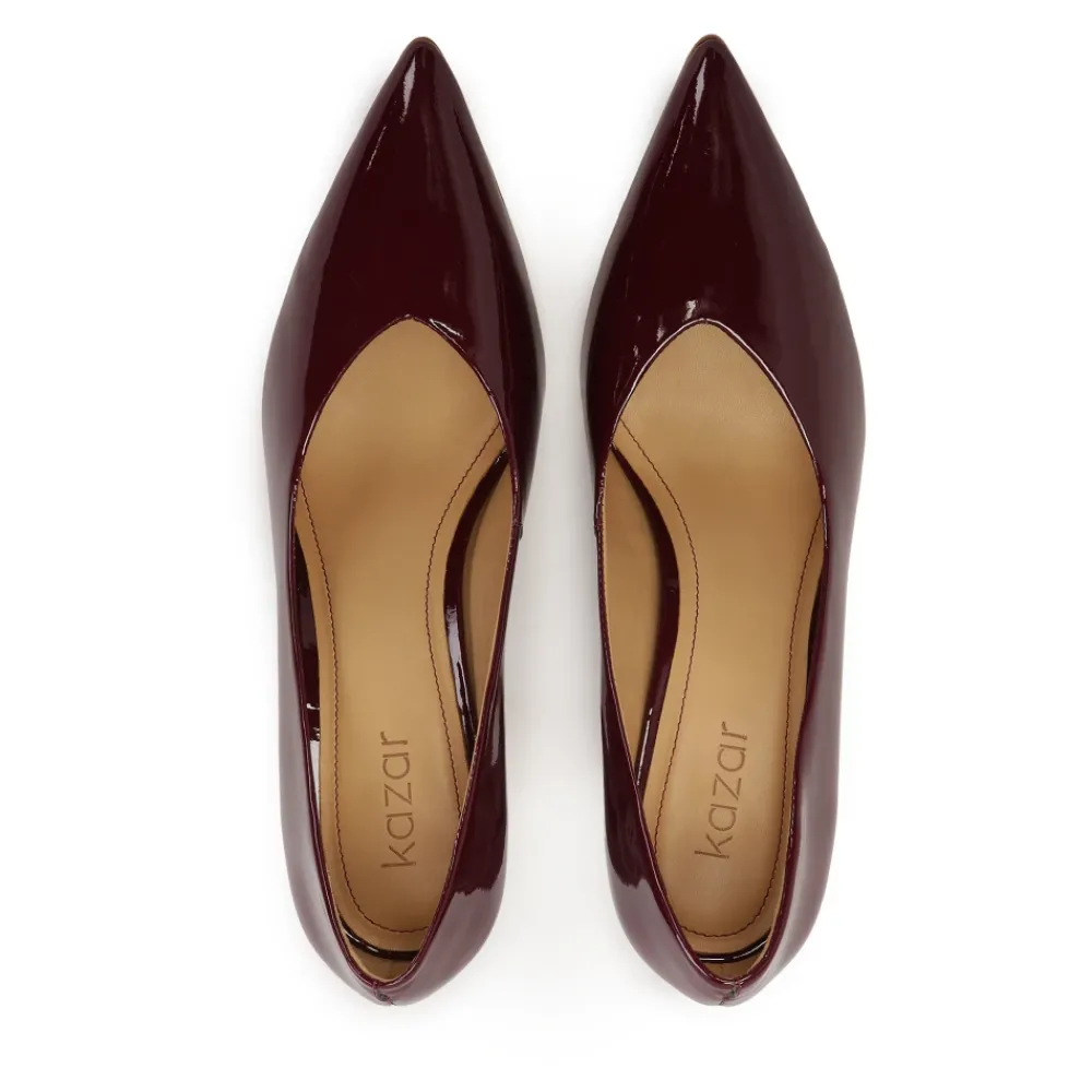 DAMES Kazar Donkerrode gelakte pumps met brede hak