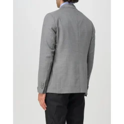 Heren Tagliatore Double Breasted Grijze Wollen Blazer