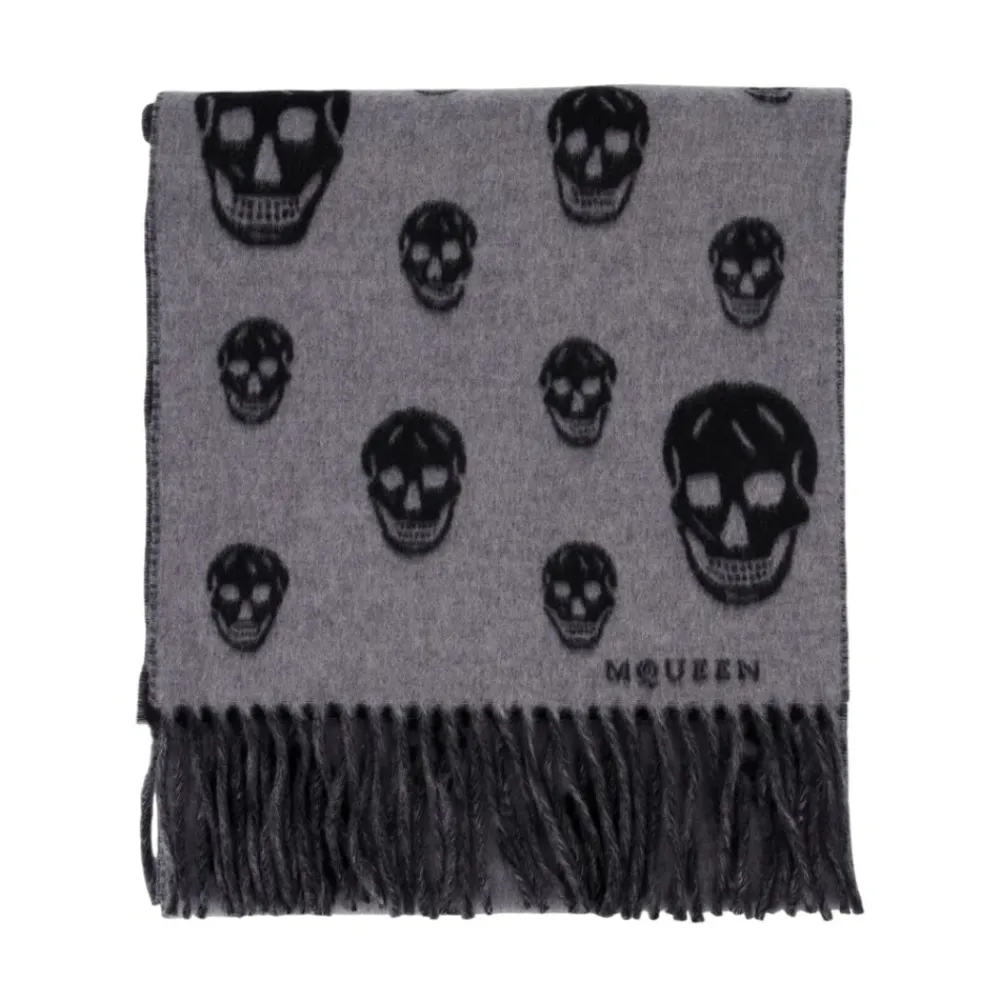 Heren Alexander McQueen Double Face Skull Scarf