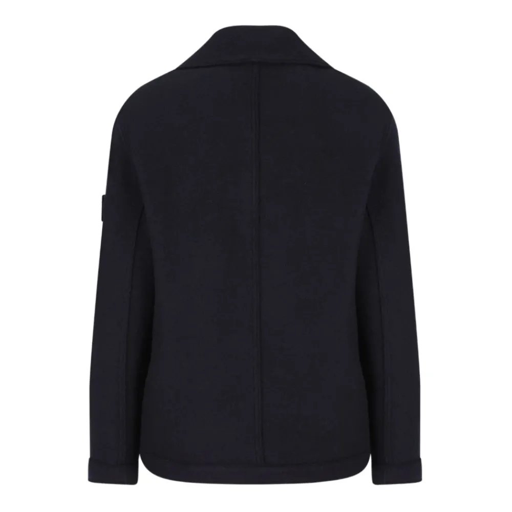 Heren Stone Island Double-breasted Pea Coat
