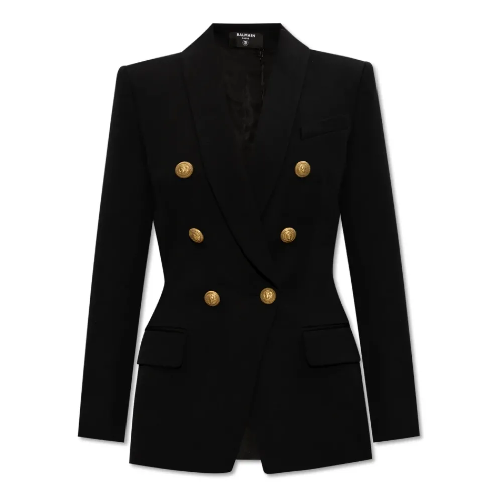 DAMES Balmain Double-Breasted Wollen Blazer