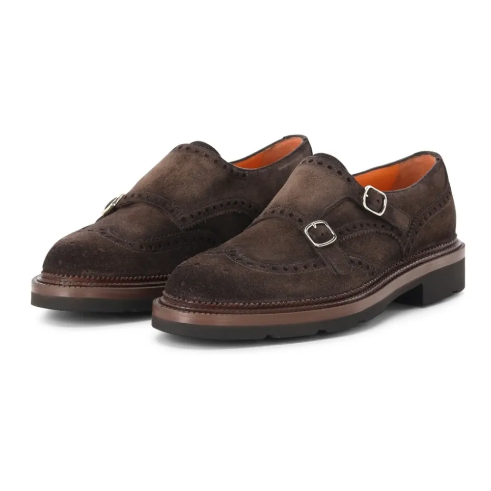 Heren Santoni Instappers & Slip Ons|Nette Schoenen^Double-Buckle Brogue