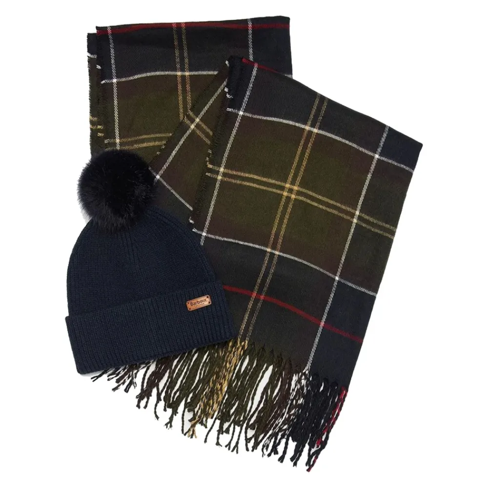 Barbour Dover Beanie & Hailes Scarf Set