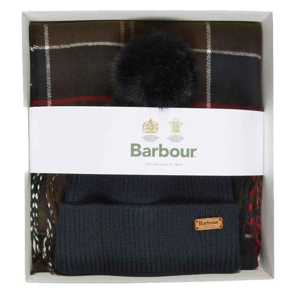 Barbour Dover Beanie & Hailes Scarf Set