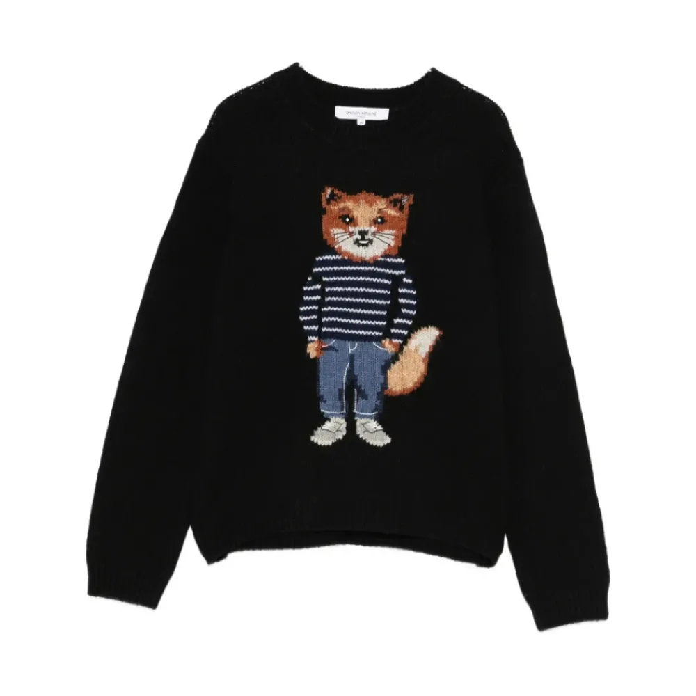 DAMES Maison Kitsuné Dressed Fox Intarsia Wool Jumper