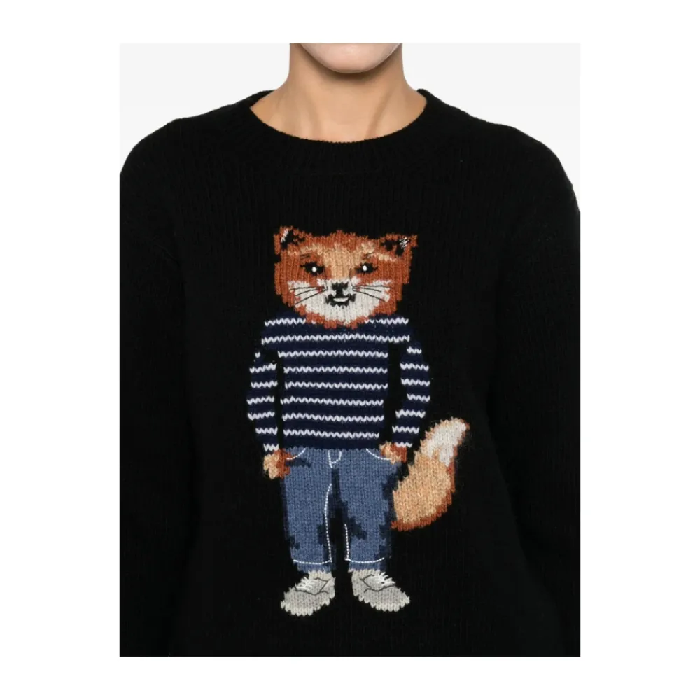 DAMES Maison Kitsuné Dressed Fox Intarsia Wool Jumper