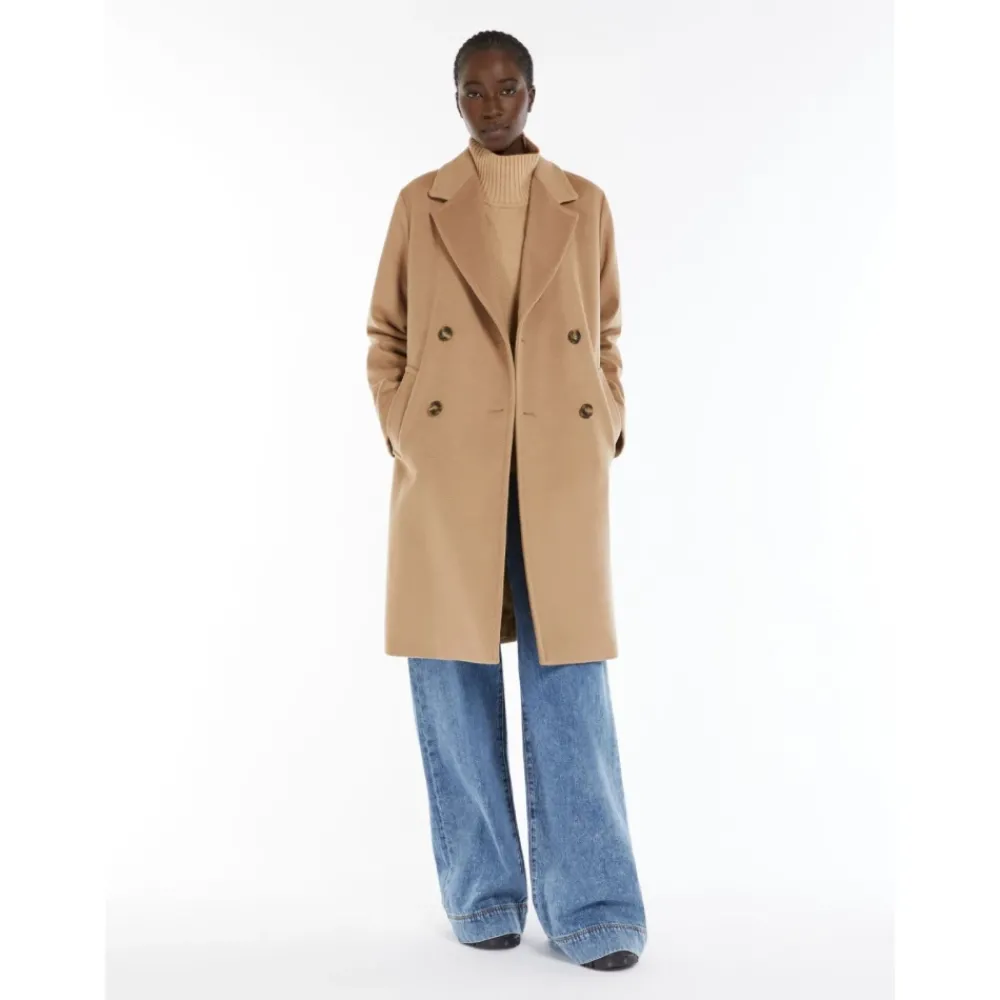 DAMES Weekend Max Mara Trenchcoats & Mantels^Dubbelbreasted wollen jas recht model