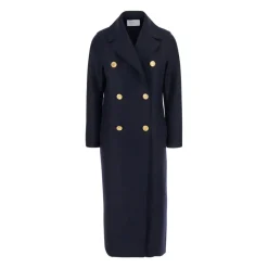 DAMES Harris Wharf London Dubbelrijige Gouden Knopen Jas