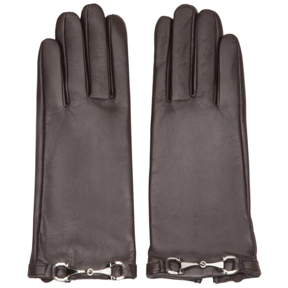 DAMES Estro Echt leren handschoenen met decoratieve gesp