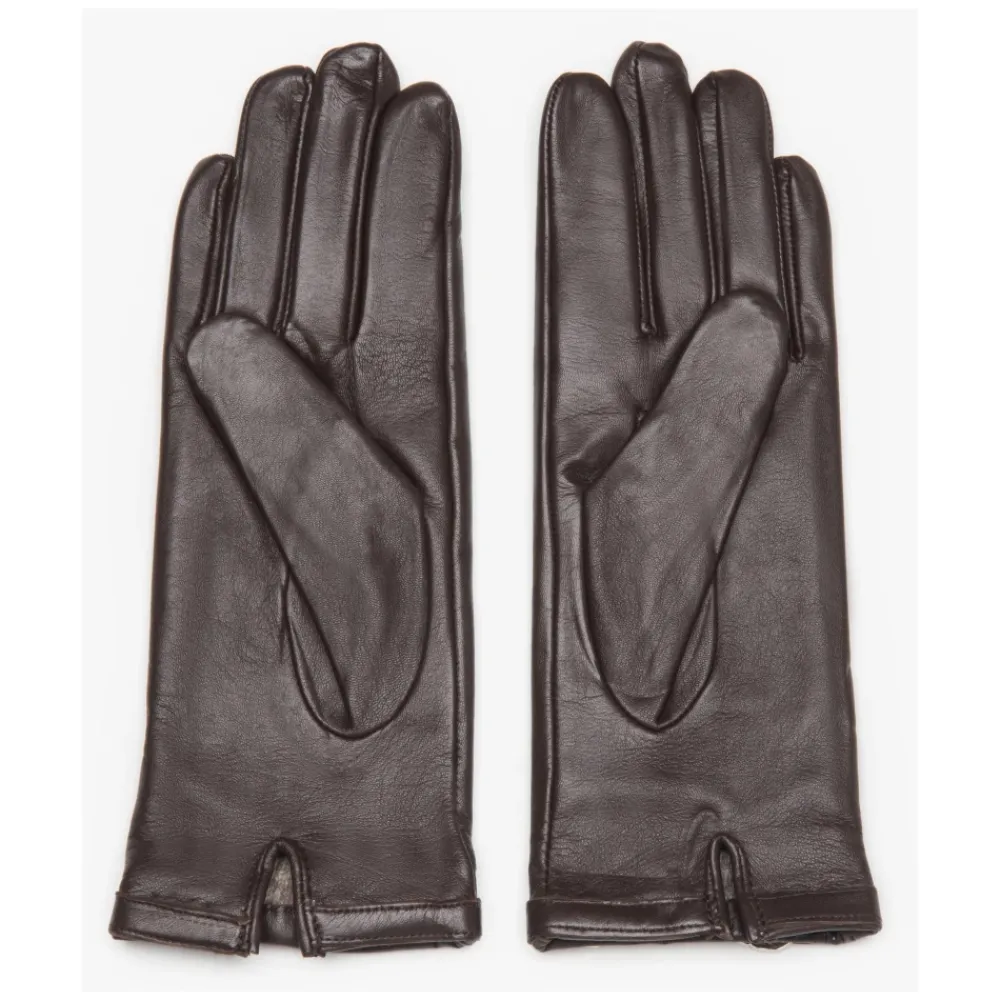 DAMES Estro Echt leren handschoenen met decoratieve gesp